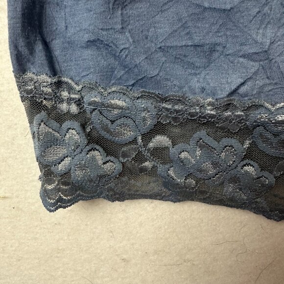 Maurices Y2K‎ Crinkle Cami Tank Top Size Large gray  Long Lace Trim Fairy Grunge - Picture 3 of 6
